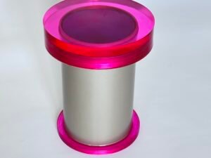 Pink Stool Resin and Silver Metal