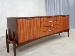 Elliott of Newbury Sideboard 1960s Zebrano Teak Vintage